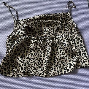 Leopard Print Spaghetti Strap Top